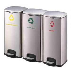 Skoon WASTE 3 BIN COMPARTMENTS 3 PEDALS, 24L MATT